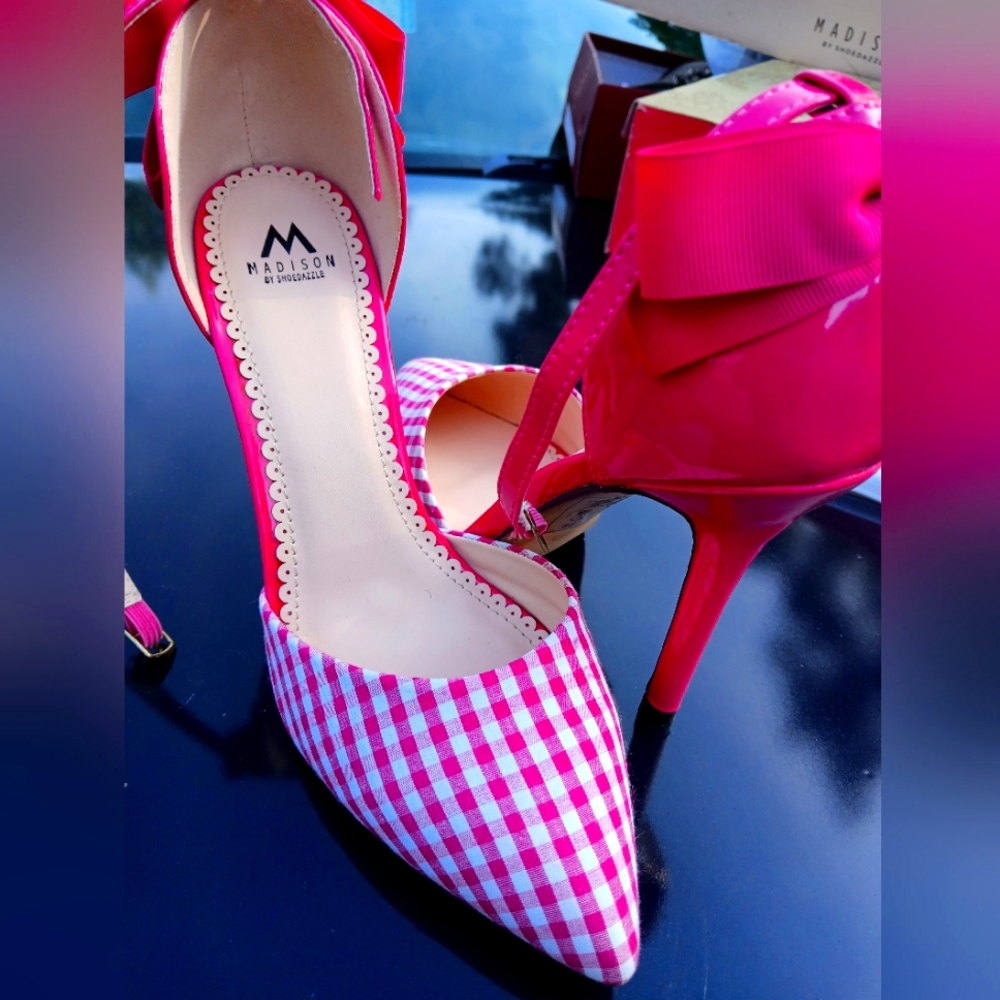 Madison Pink Checkered Women's Heels